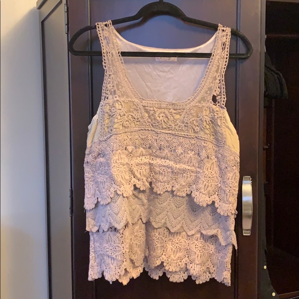 Freeway Crochet Lace & Ruffle blouse - Picture 3 of 6